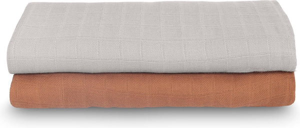 Jollein - Hydrofiel Bamboe Multidoek (115x115cm) - 2 pack - Caramel, Hydrofiele doeken, Jollein, Keekabuu