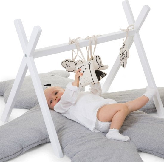 Childhome -  Tipi Play Baby Gym - Hout - Wit - Keekabuu