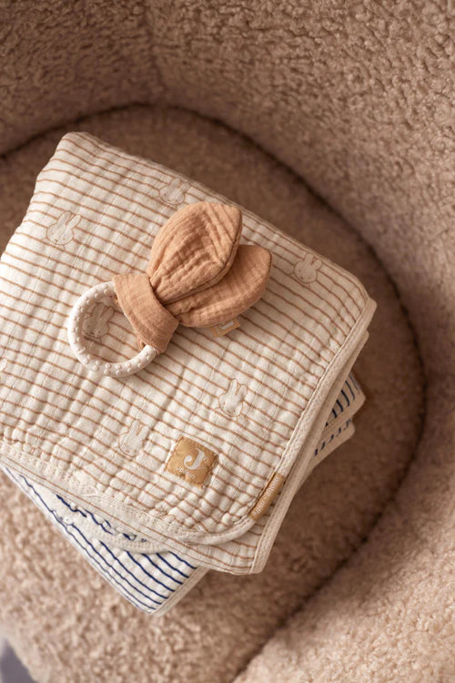 Jollein - Hydrofiel Wieg deken 75x100cm Miffy Stripe - Keekabuu