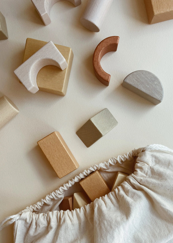 Konges Slojd - Zak met blokken FSC, Houten Blokken, Konges Slojd, Keekabuu