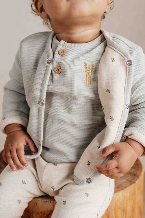 Little Dutch - Vestje Wafel - Soft Green, Vest, Little Dutch, Keekabuu