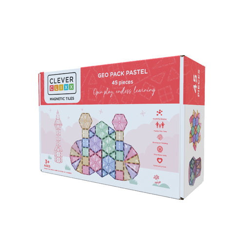 Cleverclixx - Geo Pack Pastel 45 Stuks, Activiteiten speelgoed, Cleverclixx, Keekabuu