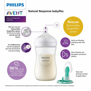Philips Avent - Natural 3.0 zuigfles 260 ml, Babyflessen, Philips Avent, Keekabuu
