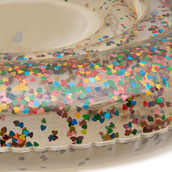 Konges Slojd -Swim Ring Swimming Ring Baby - Multi Heart Transparent - 1-2 years