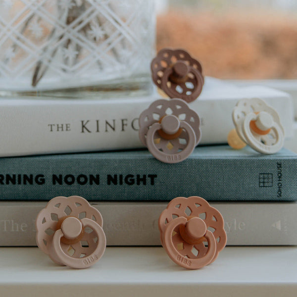 BIBS -Boheme Fopspeen Natuurlijk Rubber (2 stuks) Peach/Woodchuck, Fopspenen, Bibs, Keekabuu