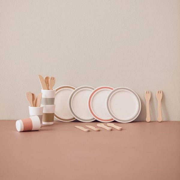 Kids Concept - Houten Servies Speelset Bistro - Speelservies voor 4 Personen, Houten speelgoed, Kid's Concept, Keekabuu