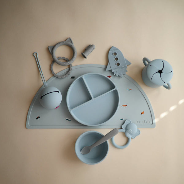 Mushie -  Siliconen Vakjesbord met Zuignap, Borden & kommen, Mushie, Keekabuu