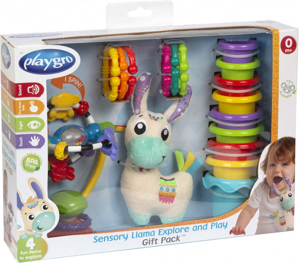 Playgro  - Lama Explore and Play Time Gift Pack - Sensoriche Ontdek - Geschenkset, Baby Activity Toys, Playgro, Keekabuu