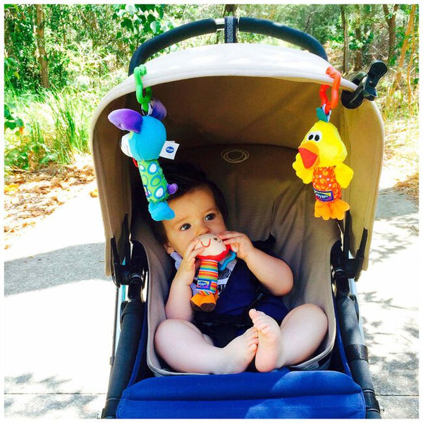 Playgro -  3 Rinkelende Kinderwagenspeeltjes, Kinderwagen speelgoed, Playgro, Keekabuu