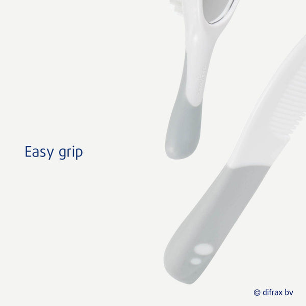 Difrax - Baby Verzorging Borstel en Kam set Wit - Verzorging