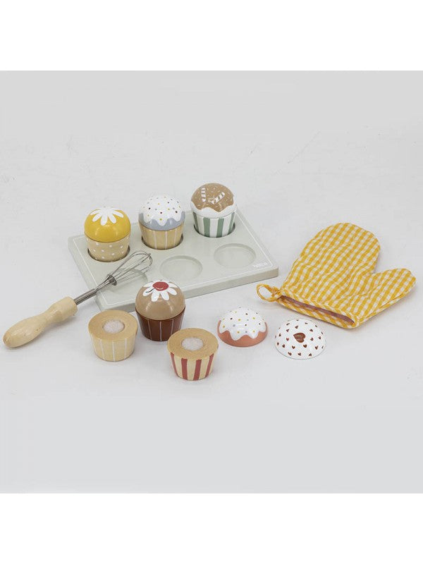 Tryco - Houten Cupcakes Set, Houten speelgoed, Tryco, Keekabuu