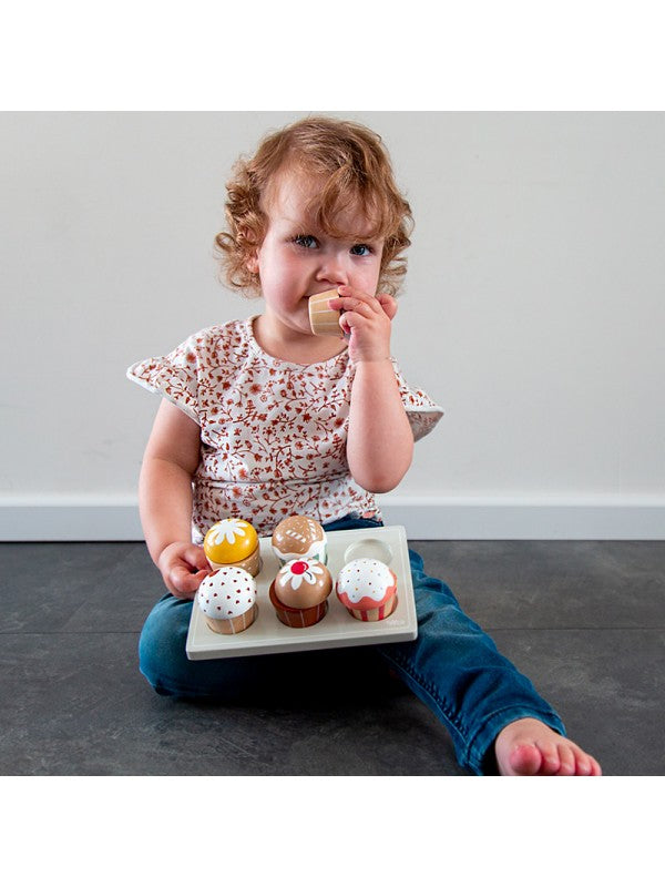 Tryco - Houten Cupcakes Set, Houten speelgoed, Tryco, Keekabuu