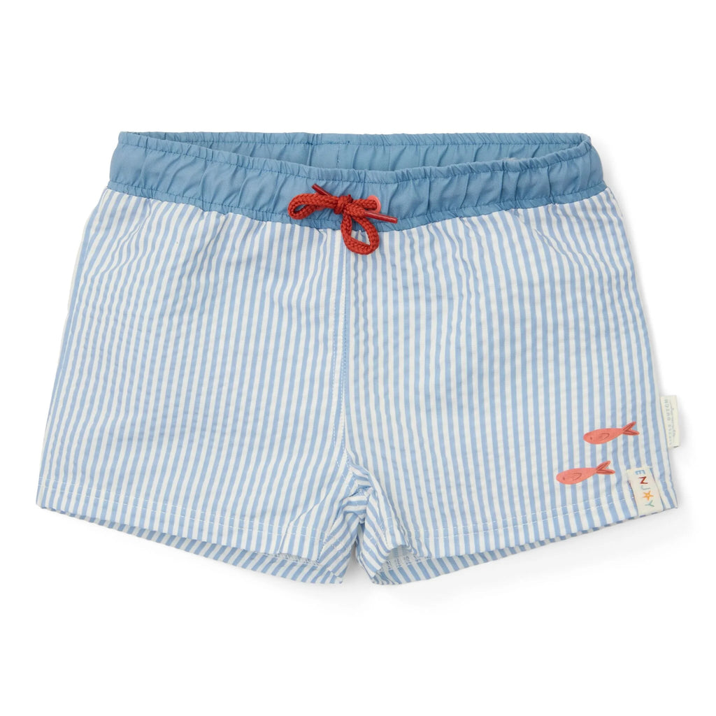 Little Dutch - Badeshorts - Grün - Muscheln und Streifen (Kopie)