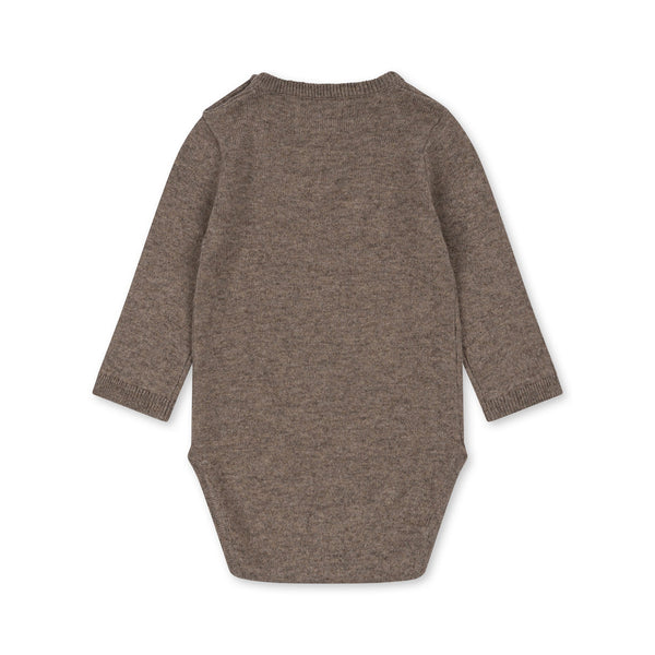 Konges Slojd - Nubi knit romper - Bunny Brown Melange, Rompers, Konges Slojd, Keekabuu