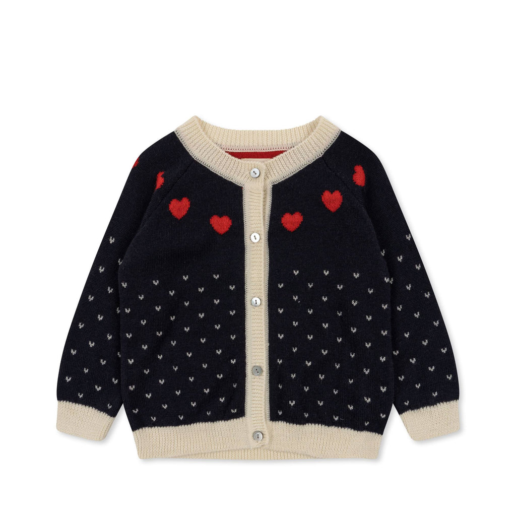 Konges Slojd - Vest Heart Cardigan - Navy, Vest, Konges Slojd, Keekabuu