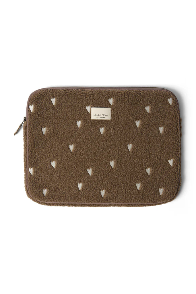 Studio Noos - Laptophoes met geborduurde harten - Laptophoes - Teddy Hearts, Tablethoes, Studio Noos, Keekabuu