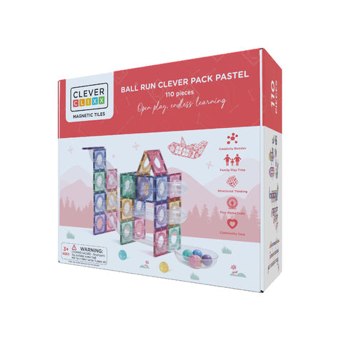 Cleverclixx - Ball Run Clever Pack Pastel 110 Stuks, Activiteitenspeelgoed, Cleverclixx, Keekabuu