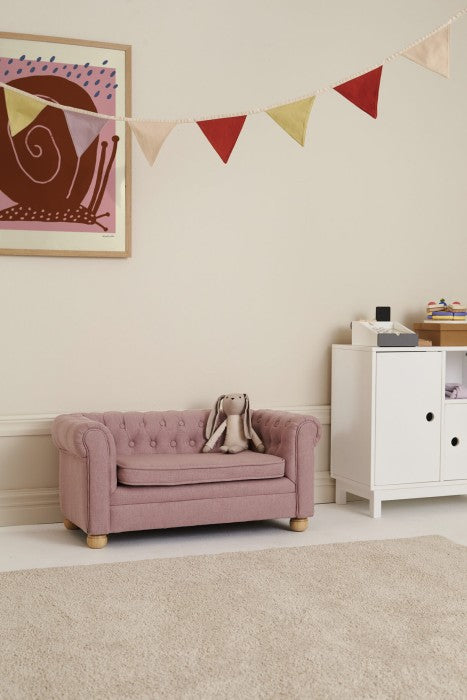 Kids Concept -  Kindersofa Roze Chesterfield vanaf 2 jaar