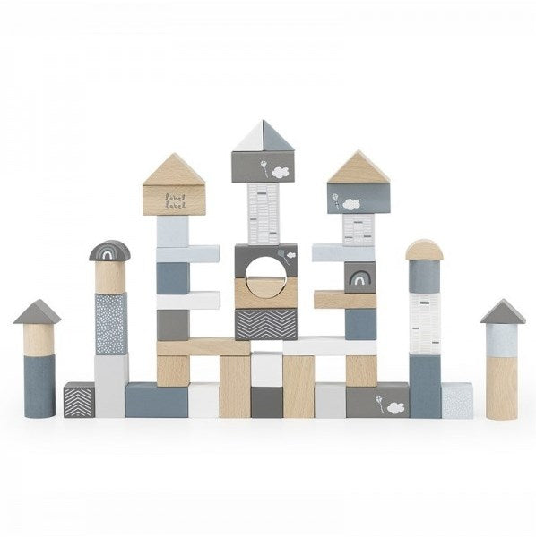 Label Label - Jeu de blocs en bois (50 pièces)