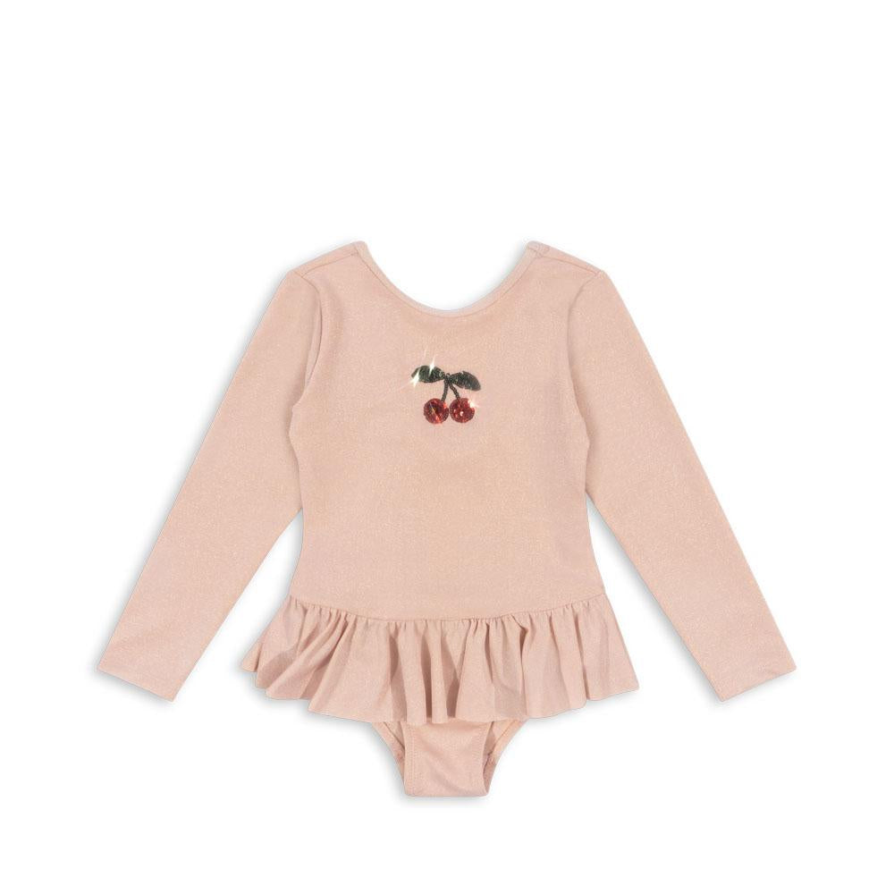 Konges Slojd - Langärmeliger Badeanzug - Jade - Evening Sand