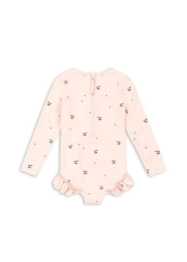 Konges Slojd - Badpak Merle - Cherry Coeur Rose - Zwempak met Lange Mouwen, Badpakken, Konges Slojd, Keekabuu