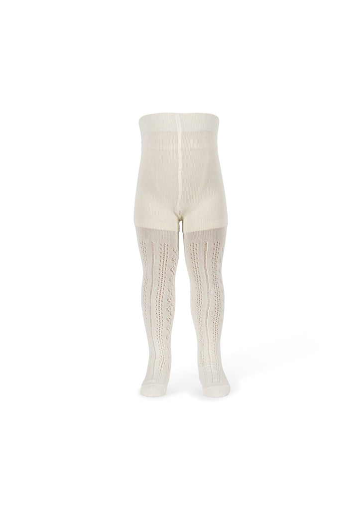 Konges Slojd - Collant en laine -  Wool Pointelle - Blanc cassé