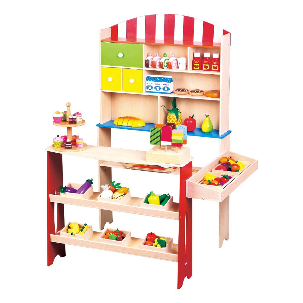 Kids Concept -  Chariot de courses en bois - Chariot de courses pour les petits amateurs de shopping (copie)