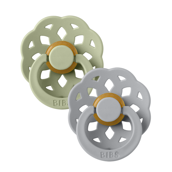 BIBS - Boheme Fopspeen  Natuurlijk Rubber  (2 stuks) Sage/Cloud, Fopspenen, Bibs, Keekabuu