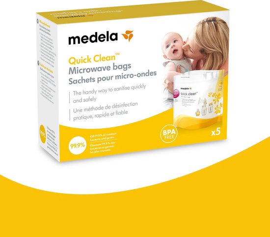 Medela  - QuickClean Magnetron Sterilisatiezakken (5 stuks), Borstkolven accessoires, Medela, Keekabuu