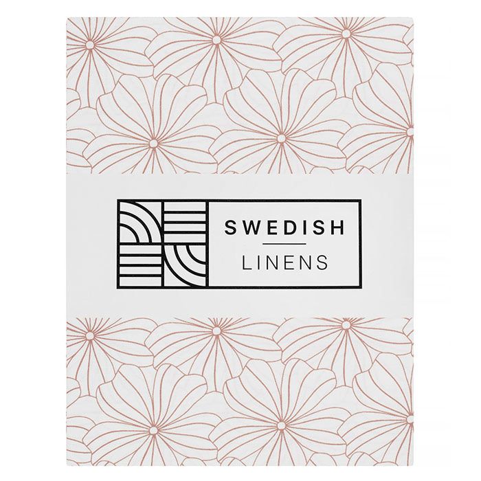 Swedish Linens - Jr. Bed Ledikant Hoeslaken Flowers (70x140cm), Hoeslakens, Swedish Linens, Keekabuu