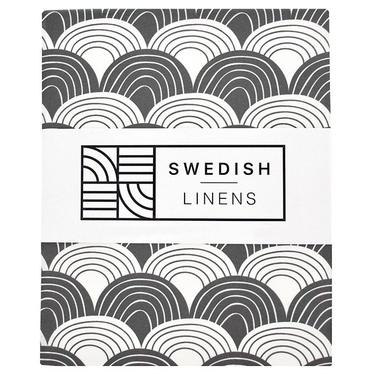 Swedish Linens - Wieg Hoeslaken Rainbows (40x80cm), Hoeslakens, Swedish Linens, Keekabuu
