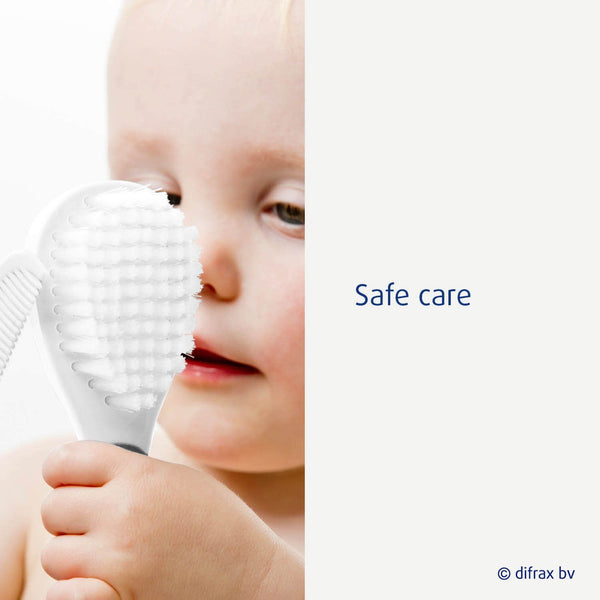 Difrax - Baby Verzorging Borstel en Kam set Wit - Verzorging